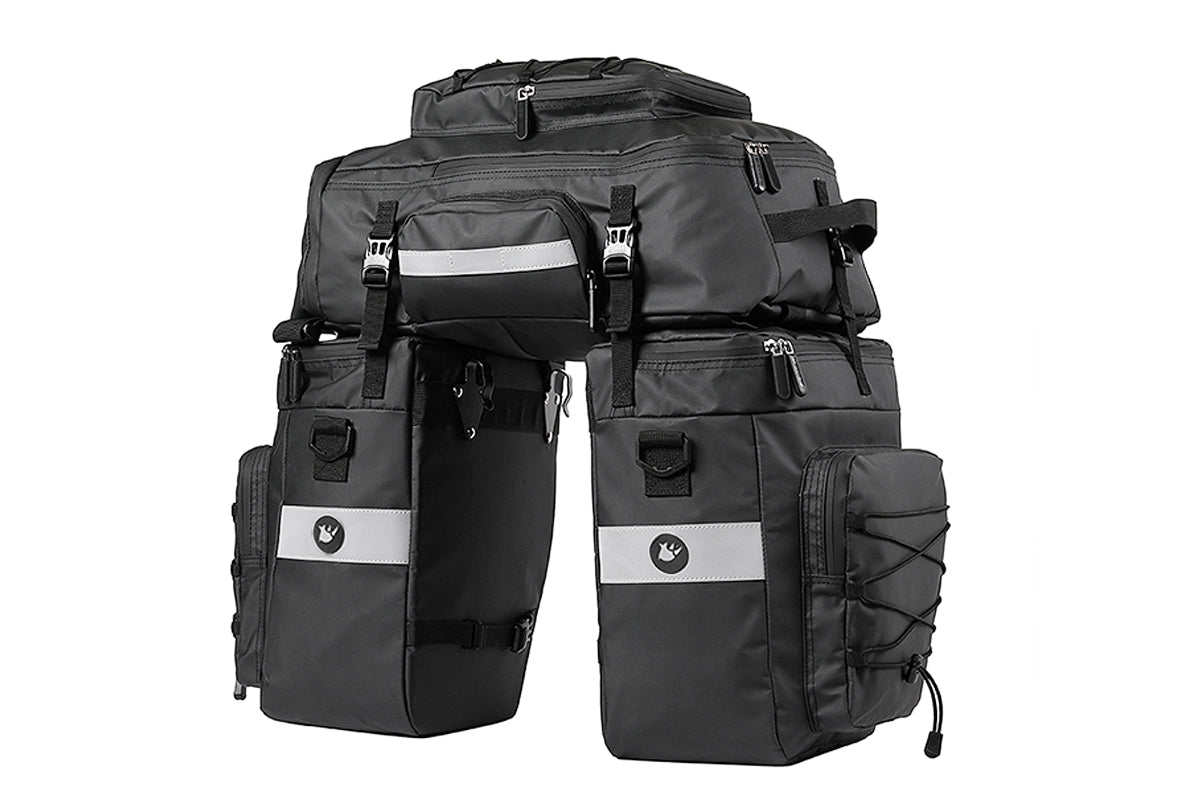 Rhinowalk 65L Ebike 3-in-1 pannier bag set with waterproof design and large capacity.