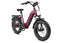 Maroon Magicycle Ocelot Pro Step-Thru Fat Tire Electric Bike with removable battery and bike rack
