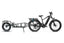 Black Magicycle Deer step-over e-bike with a cargo trailer, perfect for outdoor use.