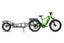 Green Magicycle Deer e-bike with cargo trailer designed for outdoor exploration.