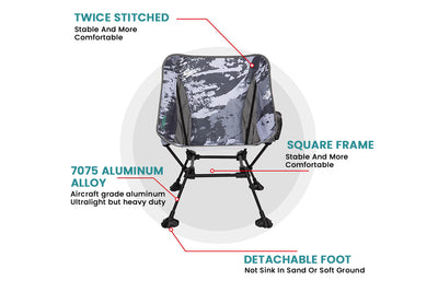 Ultralight Square Tall Camping Chair