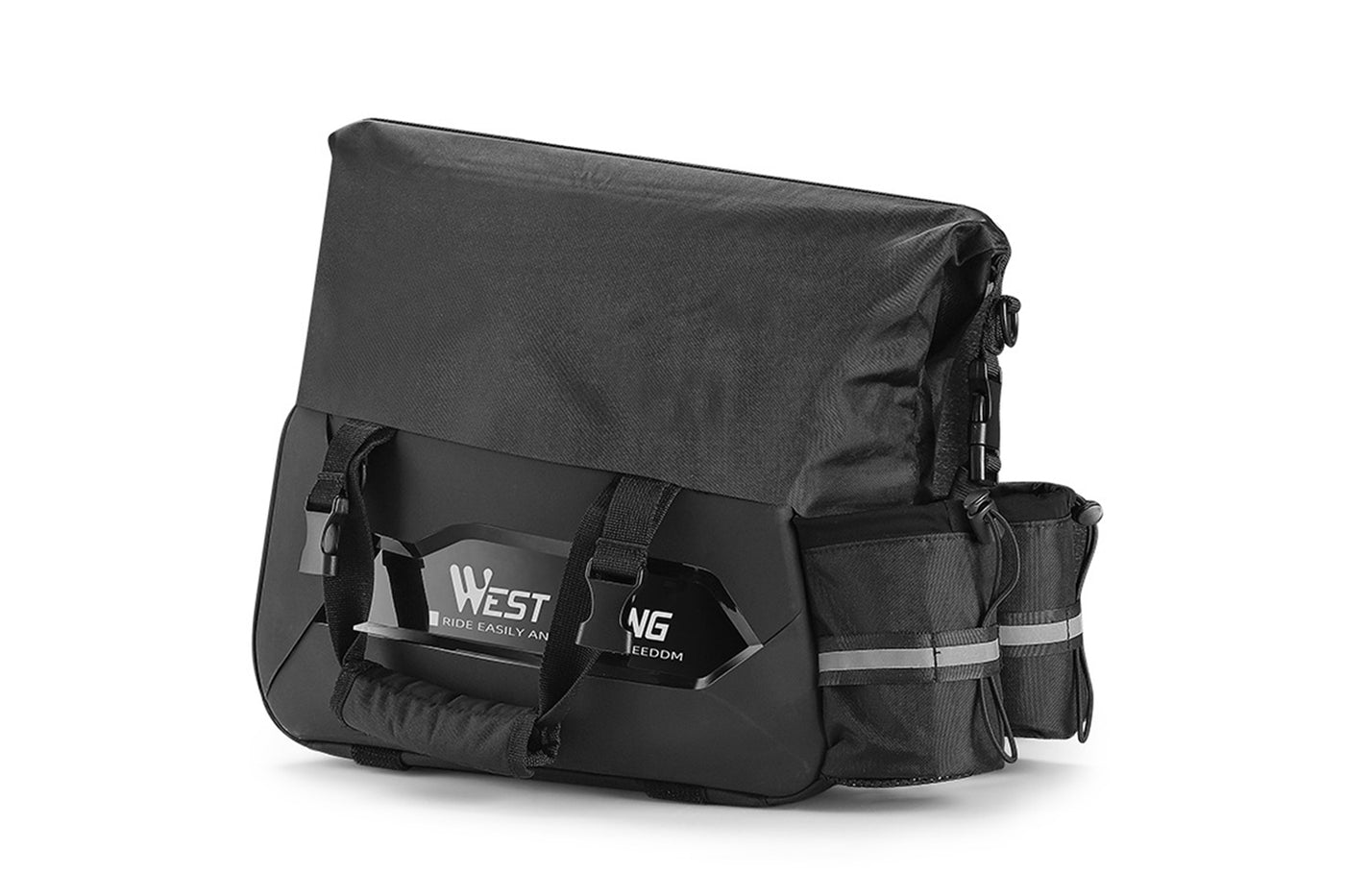 Bike Rear Rack Hard Shell 25L Hard Shell Rear Rack Bag with 2 Water Bottle Bags - Magicycle Bike