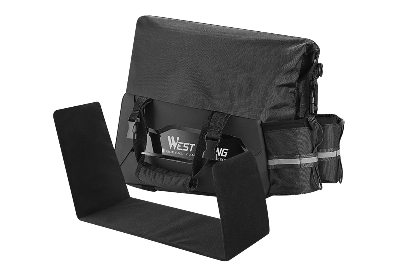 Adjutable Rear Bag 25L Hard Shell Rear Rack Bag with 2 Water Bottle Bags - Magicycle Bike