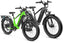 Green and black Magicycle fat tire electric bikes for adventure riding