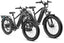 Sleek black Magicycle electric bikes with fat tires for outdoor adventures.