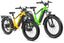 Magicycle electric bikes in yellow and green with fat tires designed for outdoor adventures.