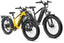 Magicycle electric bikes in yellow and black with fat tires for outdoor exploration.