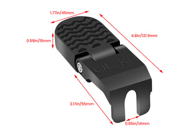 Collapsible black rear footrest peg dimensions for electric bikes