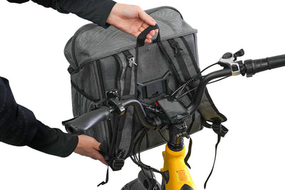 Pet E-Bike Basket, Foldable Breathable Dog Bike Backpack Carrier Bag