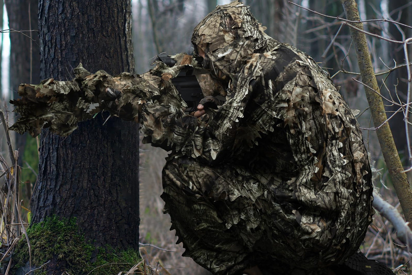 Ghillie Suit 3D Leafy Camo Hunting Suits, Woodland Gilly Suits, Leaf Camouflage Hunting Suits