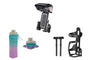 Bike phone mount, collapsible water bottle, and bottle cage accessory set