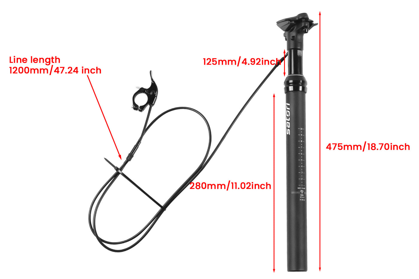 150mm Dropper Post Remote Controlled EBike Upgrade Magicycle Bike