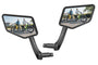 Ebike rearview mirrors with wide view, showcasing two riders on e-bikes.