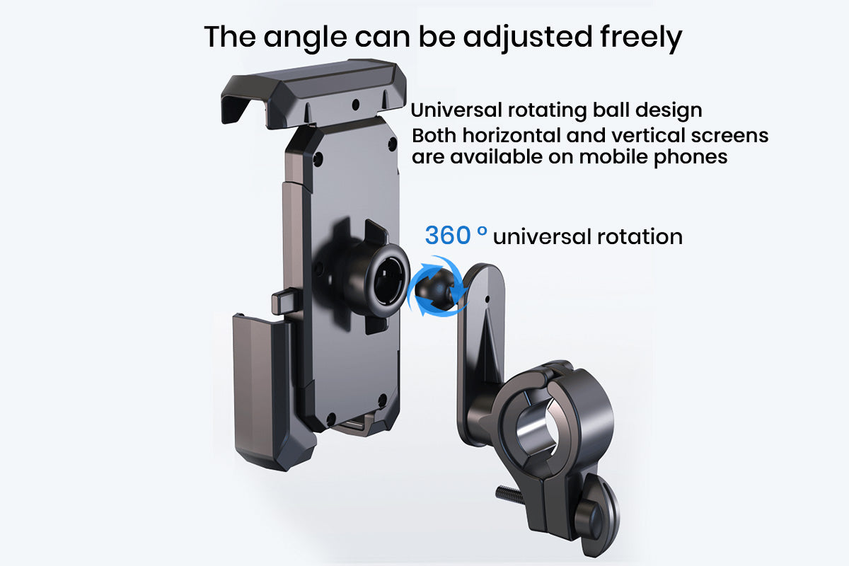 360° adjustable bike phone mount holder with universal ball design for optimal screen access.
