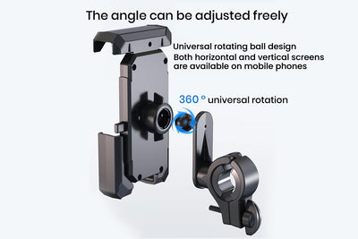 360° adjustable bike phone mount holder with universal ball design for optimal screen access.