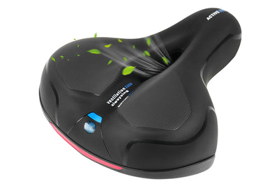 Comfort E-bike saddle cushion with shock absorption and ventilation design