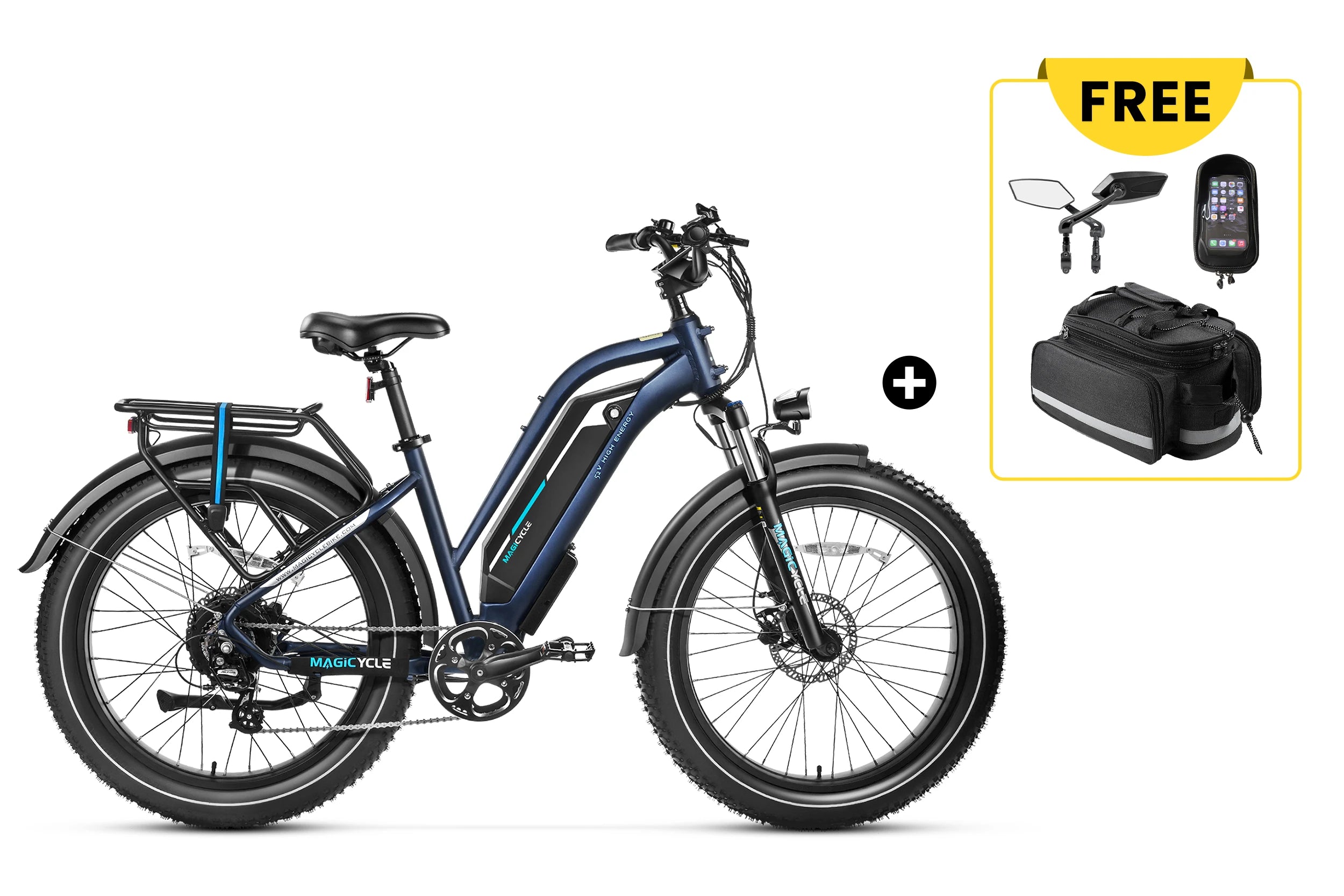 52V Fat Tire Cruiser Ebike AllTerrain Ready Stepthru / Midnight
