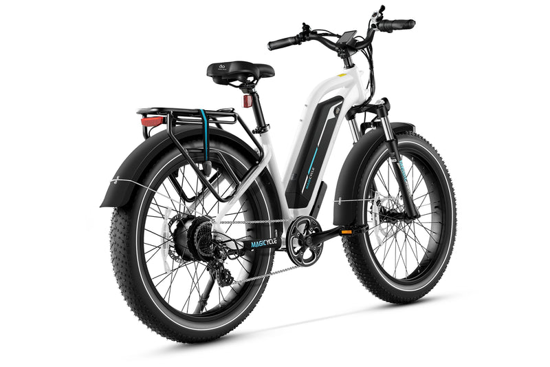 Magicycle Cruiser Pro Mid Step-Thru electric bike with fat tires and sturdy frame