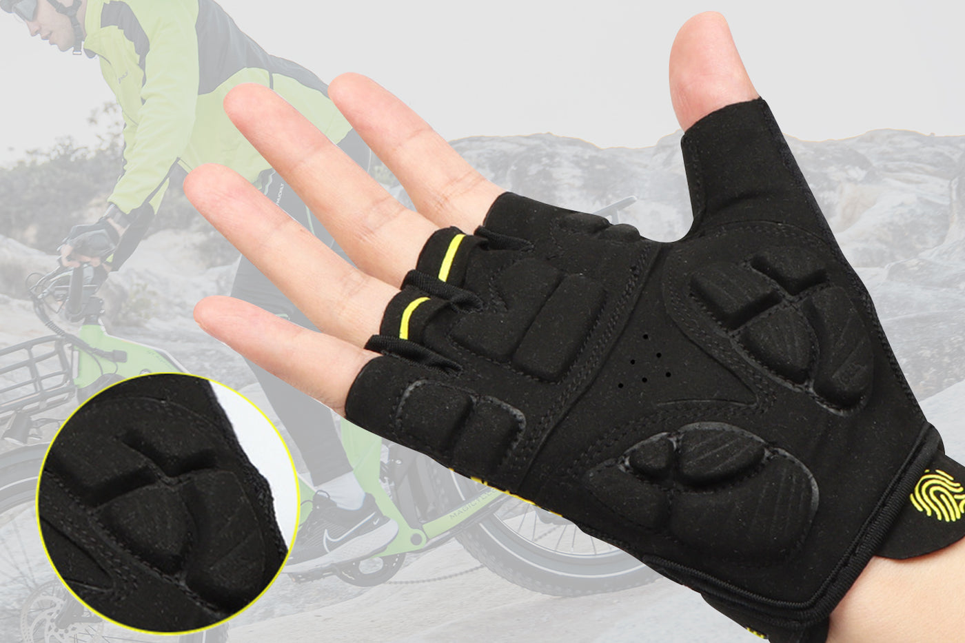 Fat Tire Ebike Gloves | Comfortable Half Finger Gel Pads - Magicycle Bike