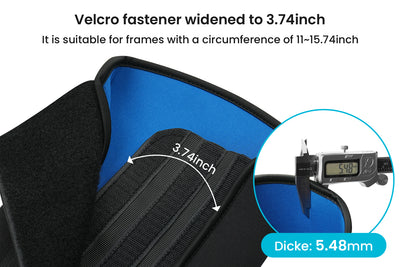E-bike battery cover Velcro fastener, width 3.74 inches for secure fit.