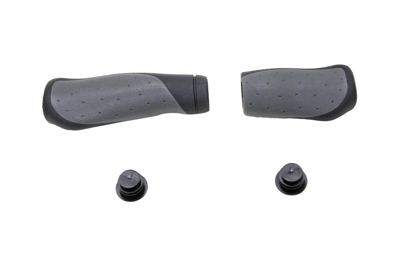 Ergonomic black electric bike handlebar grips with end caps for enhanced grip.