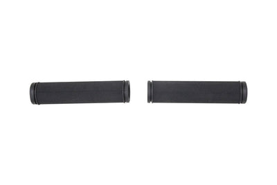 Black Magicycle ebike handlebar grips with no-slip design and end caps for better handling.