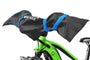 Magicycle black handlebar protective cover with blue straps on an e-bike