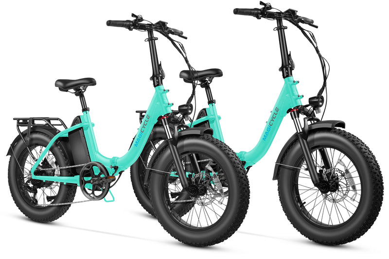 Teal Magicycle Jaguarundi 2.0 torque sensor fat tire ebikes for exhilarating rides.