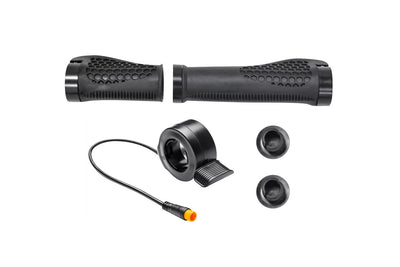 Magicycle ebike thumb throttle and handlebar grips, black rubber accessories