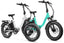 Jaguarundi 2.0 fat tire electric bikes in white and teal for outdoor rides