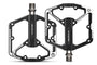 Lightweight black and silver bicycle pedals with ergonomic design and 3 bearings.