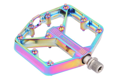 Rainbow bicycle pedal with ergonomic design and high-speed bearings
