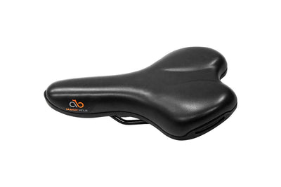 Magicycle comfort saddle with soft memory foam and durable black design for e-bikes
