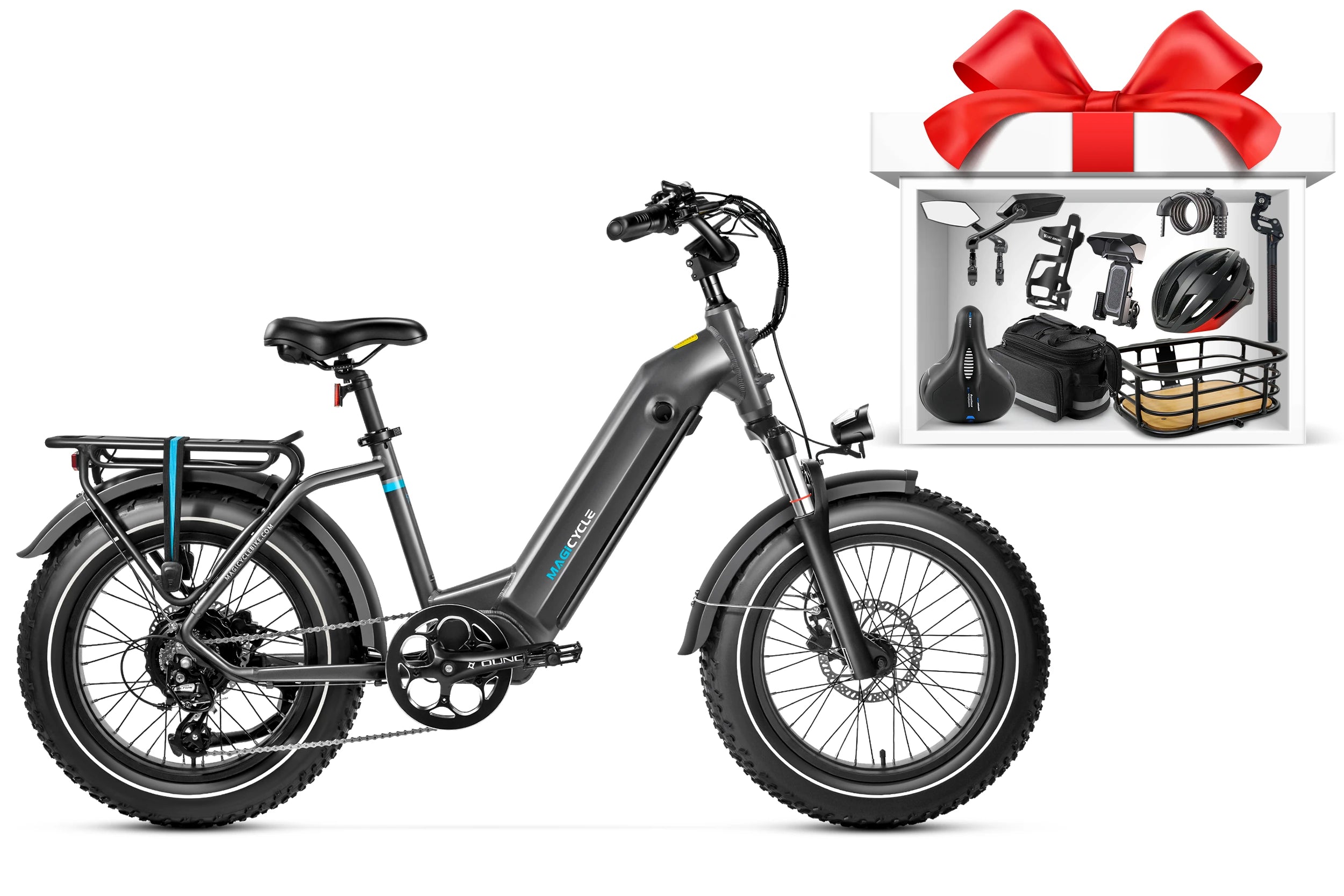 Ocelot Pro Long Range Step-Thru Fat Tire Electric Bike - Space Gray
