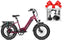 Maroon Magicycle Ocelot Pro fat tire electric bike with removable battery and bike accessories