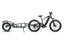 Magicycle Deer black full suspension ebike SUV with detachable trailer for off-road use.