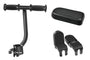 eBike Passenger Package components: handlebar armrest, seat cushion, footrests