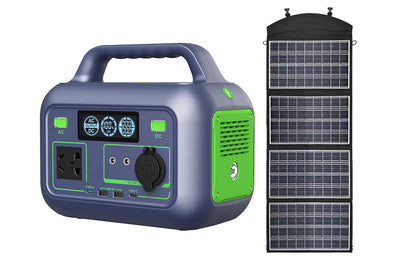 Portable Solar Generator, 300W Portable Power Station with Foldable 60W Solar Panel