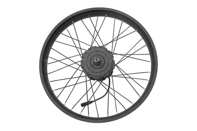 20-inch Magicycle ebike rear wheel with motor hub and black spokes