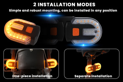 Electric bike tail light installation modes: one-piece and separate configurations