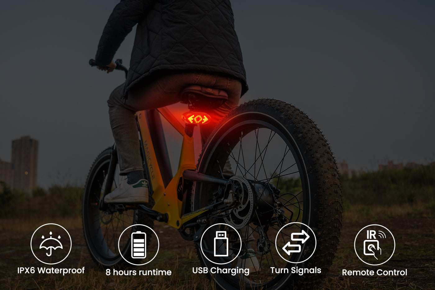 Bright Ebike Tail Light | Remote Signals | Waterproof - Magicycle Bike