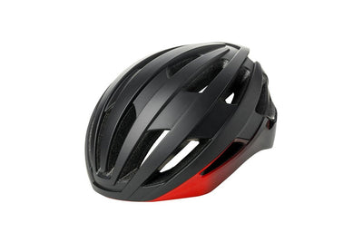 Black and red PMT cycling helmet with aerodynamic design and ventilation