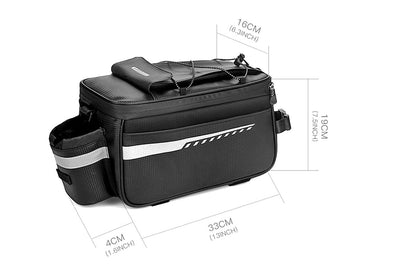 E-bike Rack Rear Carrier Bag 8L Insulated Trunk Cooler PU Leather Waterproof