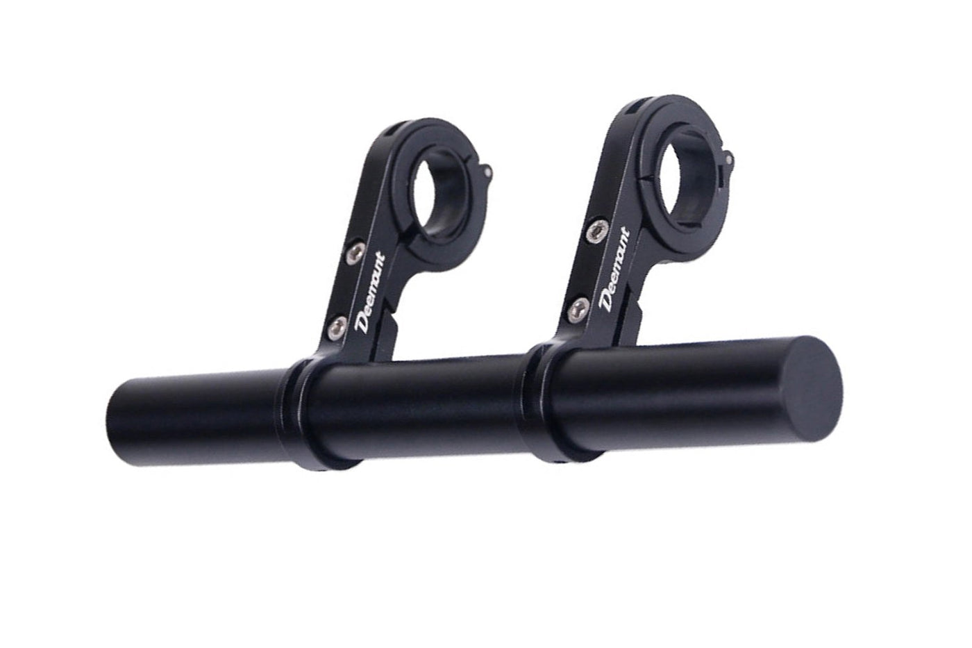 Deemount lightweight aluminum alloy bike handlebar extender in black.