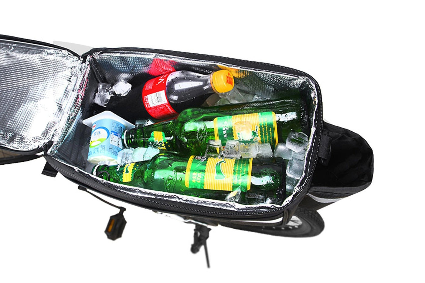 E-bike Rack Rear Carrier Bag 8L Insulated Trunk Cooler PU Leather Waterproof