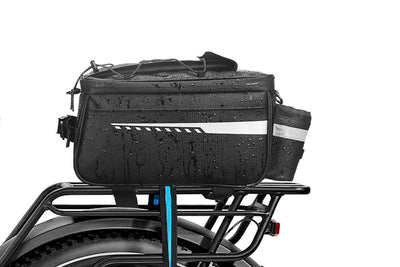 E-bike Rack Rear Carrier Bag 8L Insulated Trunk Cooler PU Leather Waterproof