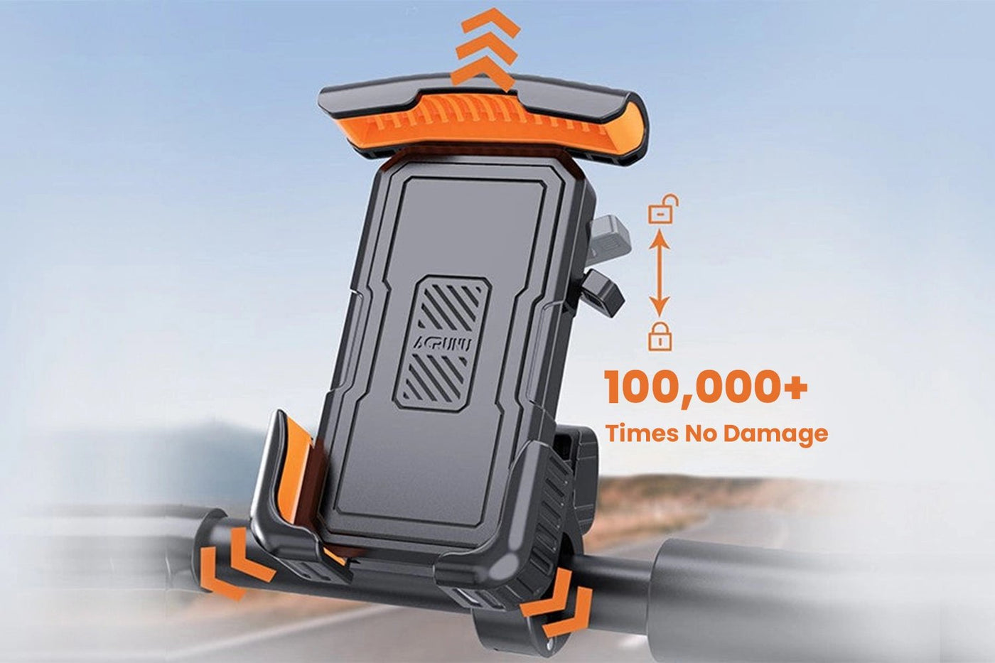 Durable ACRUNU Rotatable Phone Holder for ebikes with 100,000+ damage-free uses