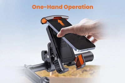 One-hand operation of ACRUNU Rotatable Phone Holder for ebikes