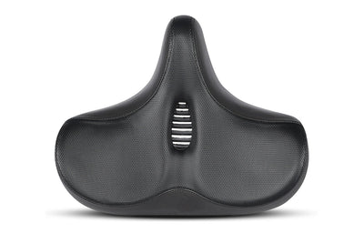 High-density padded oversized black e-bike seat for comfort during rides