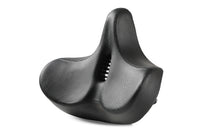 Ergonomic oversized black e-bike seat saddle with dual spring shock absorption